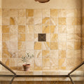 Valencia Travertine 6x6 Tumbled Travertine Tile — Bathroom shower floor