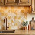 Valencia Travertine 6x6 Tumbled Travertine Tile — Kitchen backsplash