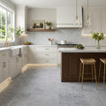 Valensa Gray Marble Tile 12x24 Honed — Kitchen floor