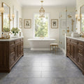 Valensa Gray Marble Tile 12x24 Honed — Primary Bath floor