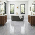 Valensa Gray Marble Tile 12x24 Polished — Bathroom floor