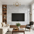 Valensa Gray Marble Tile 12x24 Polished — Living Room feature wall