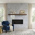Valensa Gray Marble Tile 12x24 Polished — Living Room fireplace surround