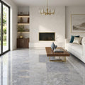 Valensa Gray Marble Tile 12x24 Polished — Living Room floor