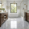 Valensa Gray Marble Tile 12x24 Polished — Primary Bath floor