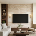 Valerenga Travertine 12x24 Filled & Honed Travertine Tile — Living Room feature wall