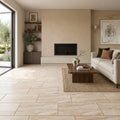 Valerenga Travertine 12x24 Filled & Honed Travertine Tile — Living Room floor
