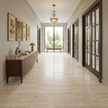 Valerenga Travertine 18x18 Filled & Honed Travertine Tile — Hallway floor