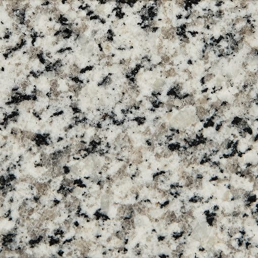 Valle Nevado polished granite with a light gray and cream base and scattered black mineral markings.