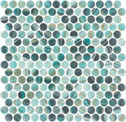 Vanguard Onyx Teal Penny Round Mosaic