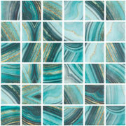 Vanguard Penta Onyx Teal 2x2 Glass Mosaic