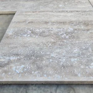 Vein Cut Travertine Silver 12x24 Honed Filled Tile