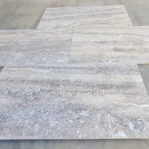 Vein Cut Travertine Silver 12x24 Honed Filled Tile