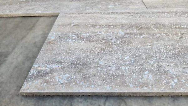Vein Cut Travertine Silver 12x24 Honed Filled Tile