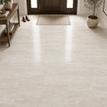 Vein Cut Travertine Classico 18x18 Polished Filled Tile — Foyer floor