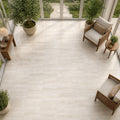 Vein Cut Travertine Classico 18x18 Polished Filled Tile — Sunroom floor