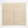 Vein Cut Travertine Ivory 12x24 Polished Filled Tile close-up