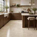 Vein Cut Travertine Ivory 12x24 Polished Filled Tile — Kitchen floor