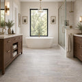 Vein Cut Travertine Silver 12x24 Honed Filled Tile — Primary Bath floor