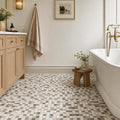 Veined Marble Mix 5/8x5/8 12x12 Sheet Natural Mosaic — Bathroom floor