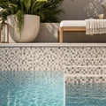 Veined Marble Mix 5/8x5/8 12x12 Sheet Natural Mosaic — Swimming Pool pool interior tiling