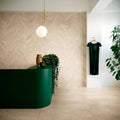 Velvet White 11.75x12.5 Chevron Porcelain Mosaic Tile