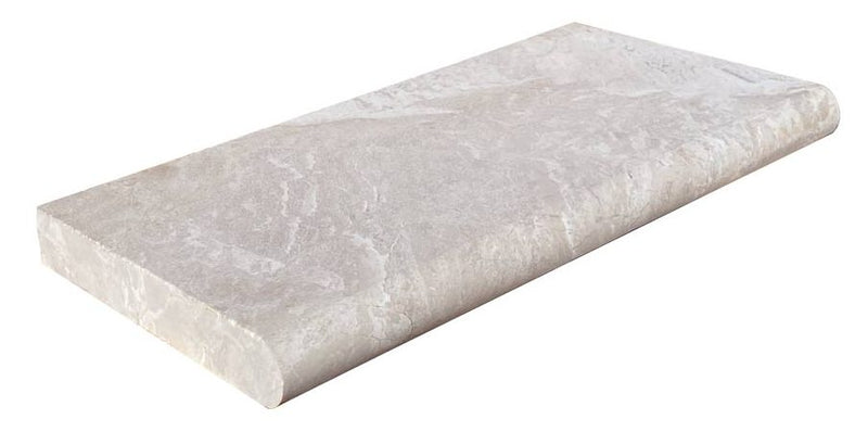 Natural Verona Marble Leather (Sandblasted & Brushed) 16 x 24 x 1.25 Bullnose Coping