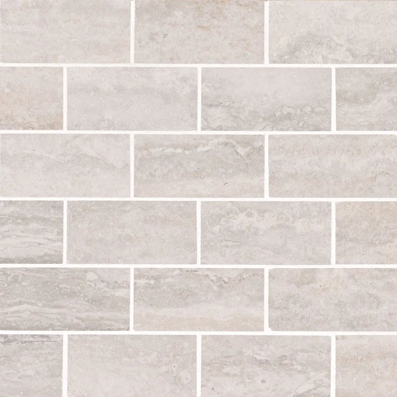 Veneto White 2x4 Polished Porcelain Mosaic Tile
