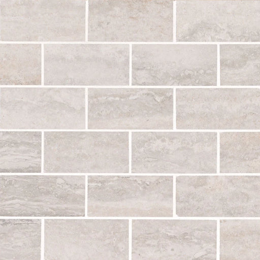 Veneto White 2x4 Polished Porcelain Mosaic Tile