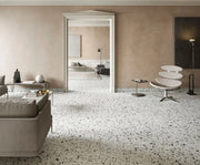 Venice Villa Earth 24x24 Polished Terrazzo Look Porcelain Tile