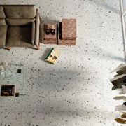 Venice Villa White 24x24 Polished Terrazzo Look Porcelain Tile