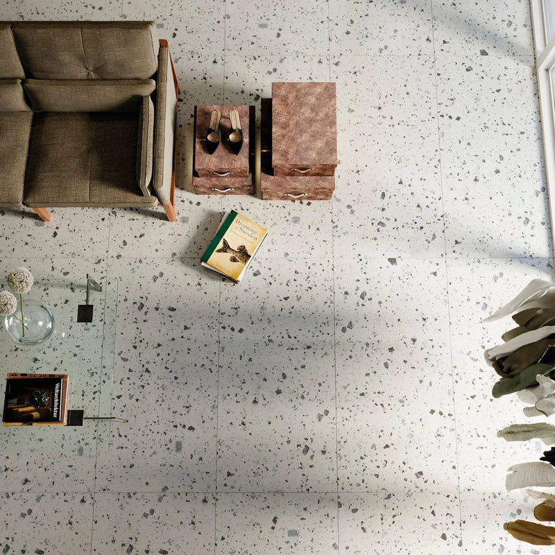 Venice Villa Earth 24x24 Polished Terrazzo Look Porcelain Tile