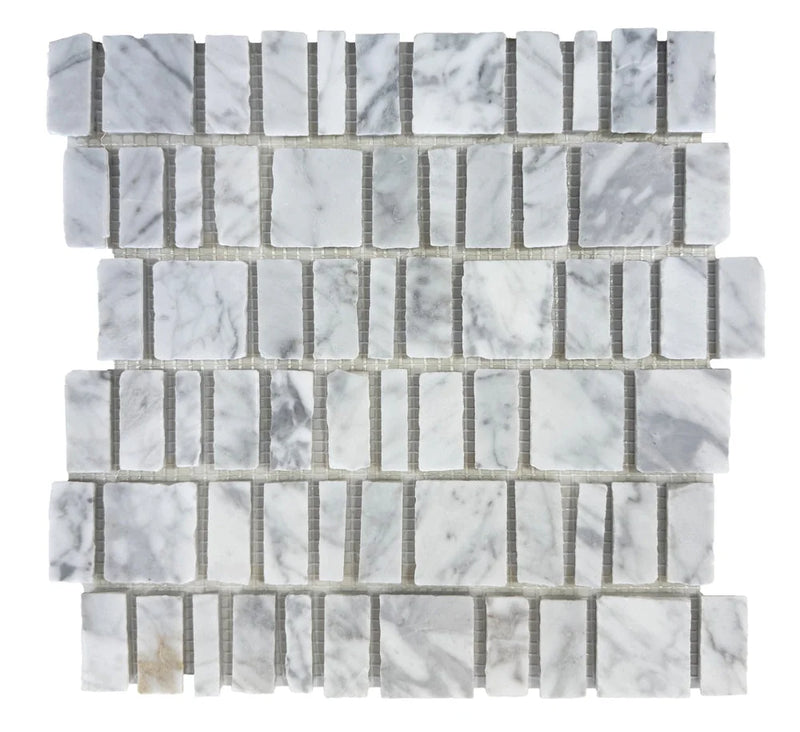 Vera Stacked Marble Mosaic 12x12 Beige Stone Marble Mosaic