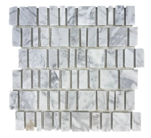 Vera Offset Marble Mosaic 12x12 Carrara Marble Mosaic