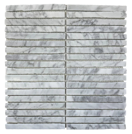 Vera Stacked Marble Mosaic 12x12 Carrara Marble Mosaic