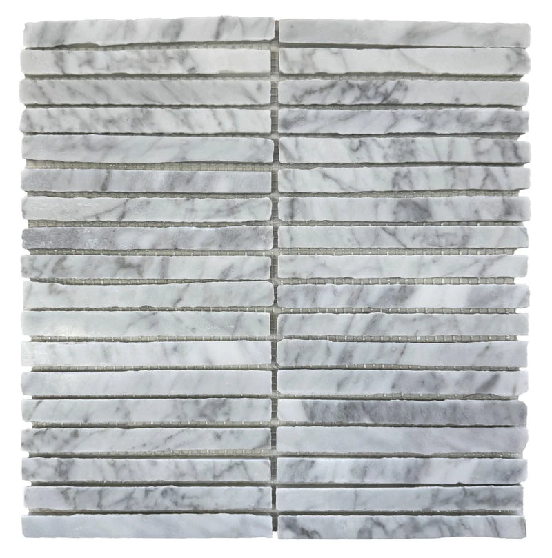 Vera Stacked Marble Mosaic 12x12 Beige Stone Marble Mosaic