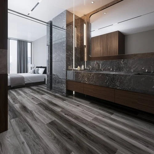 Veritas Rooted Graphite 7x60 EIR Painted Bevel 20mil SPC Vinyl Flooring