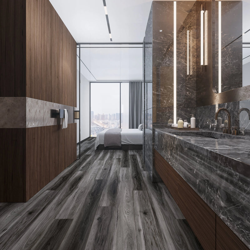 Veritas Rooted Graphite 7x60 EIR Painted Bevel 20mil SPC Vinyl Flooring