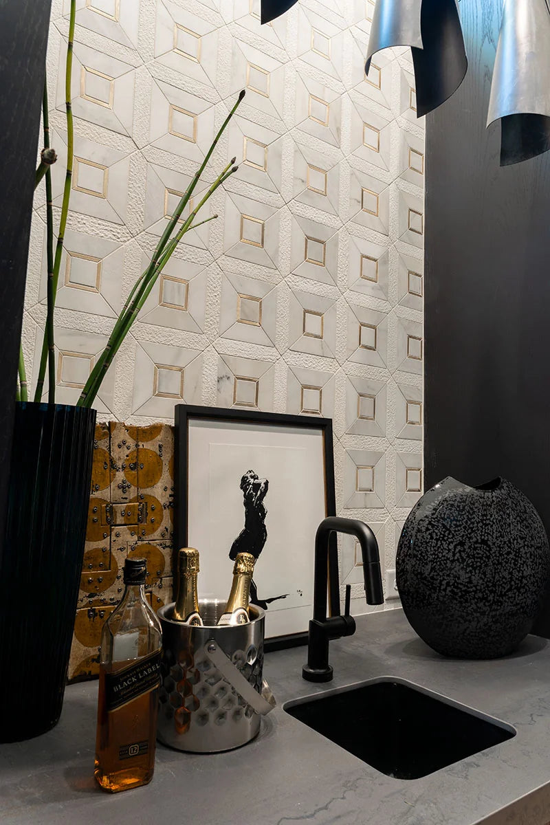 Verona Gold Pattern Misc. Metal Mosaic Tile