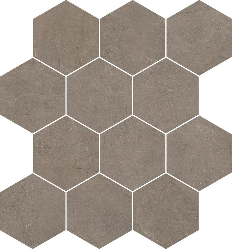 Victoria Turtledove 3.6x3.6 Hexagon Matte Stone Look Porcelain Mosaic