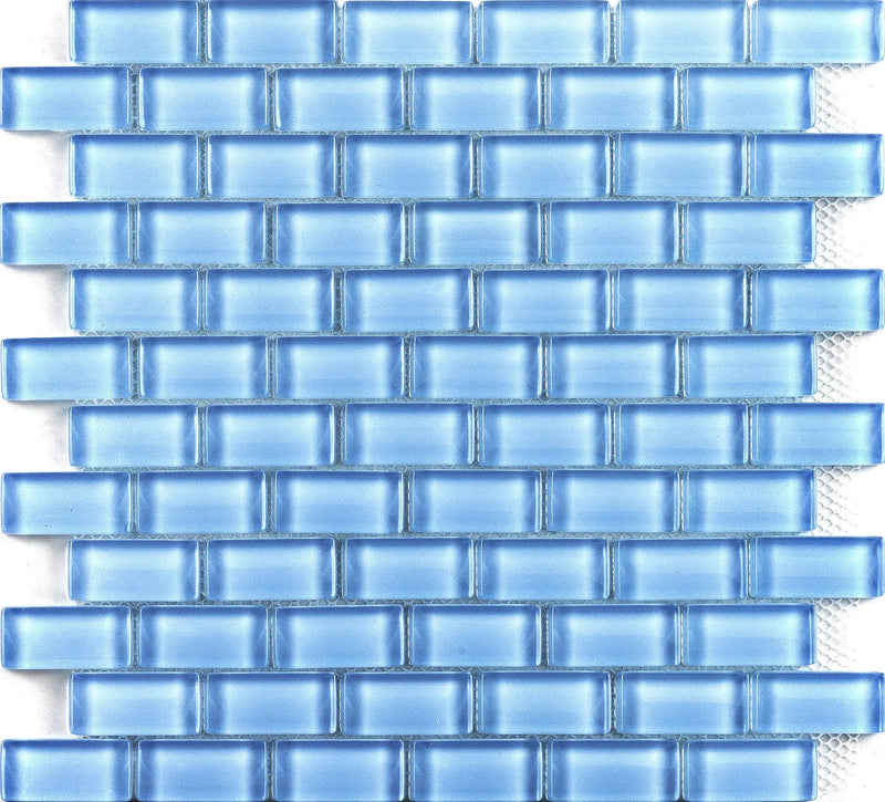 Vidrofina Clarity Blue MC-005 1x2 Glossy Glass Mosaic