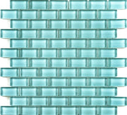 Vidrofina Larimar Green MD-005 1x2 Glossy Glass Mosaic