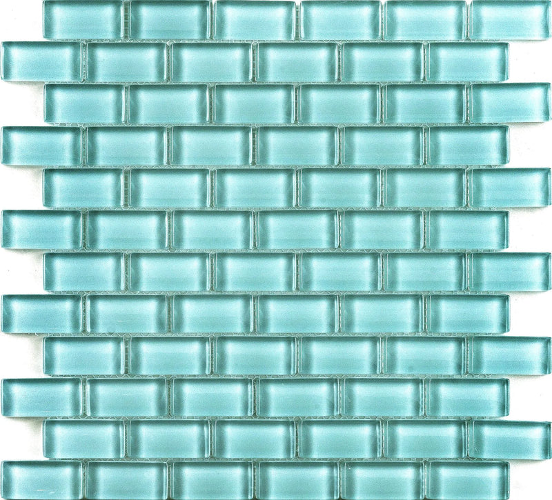 Vidrofina Larimar Green MD-005 1x2 Glossy Glass Mosaic