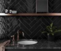 Villa Rica Black 3x12 Gloss Ceramic Tile