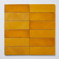 Village Tuscany Gold Glossy 2.5x8 Ceramic Tile 3x8 close-up
