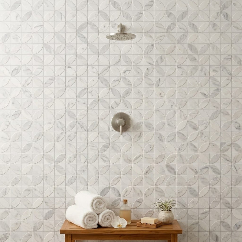 Vogue Light 2x2 Matte, Polished Natural Stone Mosaic — Spa spa interior