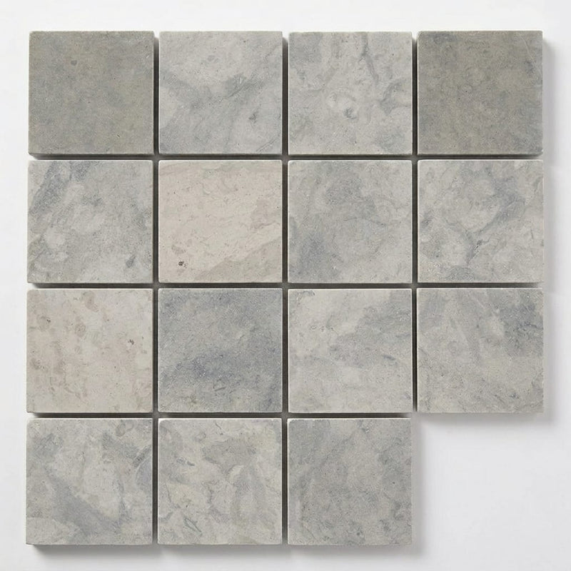 Volcanic Gray 2x2 Square Honed Limestone Mosaic close-up