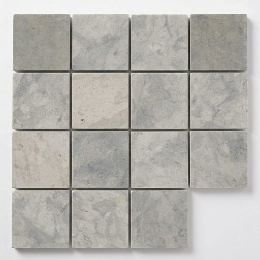 Volcanic Gray 2x2 Square Honed Limestone Mosaic close-up