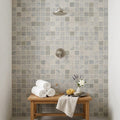 Volcanic Gray 2x2 Square Honed Limestone Mosaic — Spa spa interior