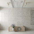 Volcanic Gray Limestone Tile 12x12 Honed 3/8 inch — Hallway floor